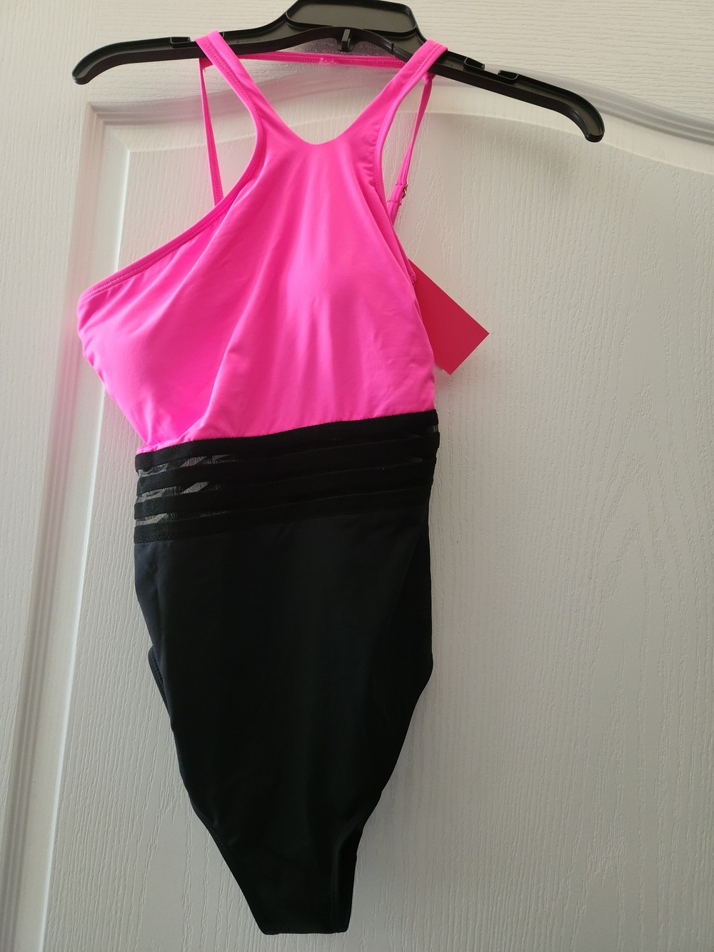 Hot Pink and Black One-Piece Swimsuit - Women's Swim